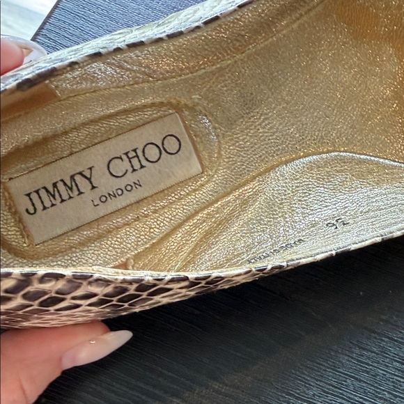 Jimmy Choo Snakeskin Pink and Cream Loafers size 36 - Picture 2 of 11